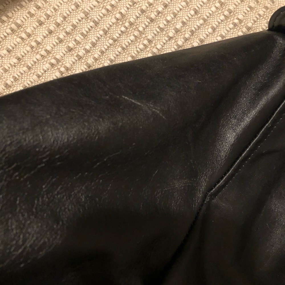 Ag Adriano Goldschmied Black Leather Moto Jacket - Picture 10 of 12